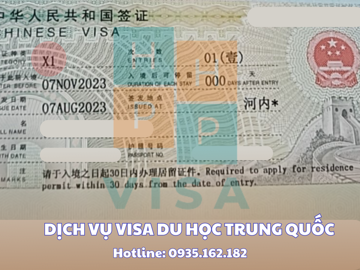 Visa du học Trung Quốc X1