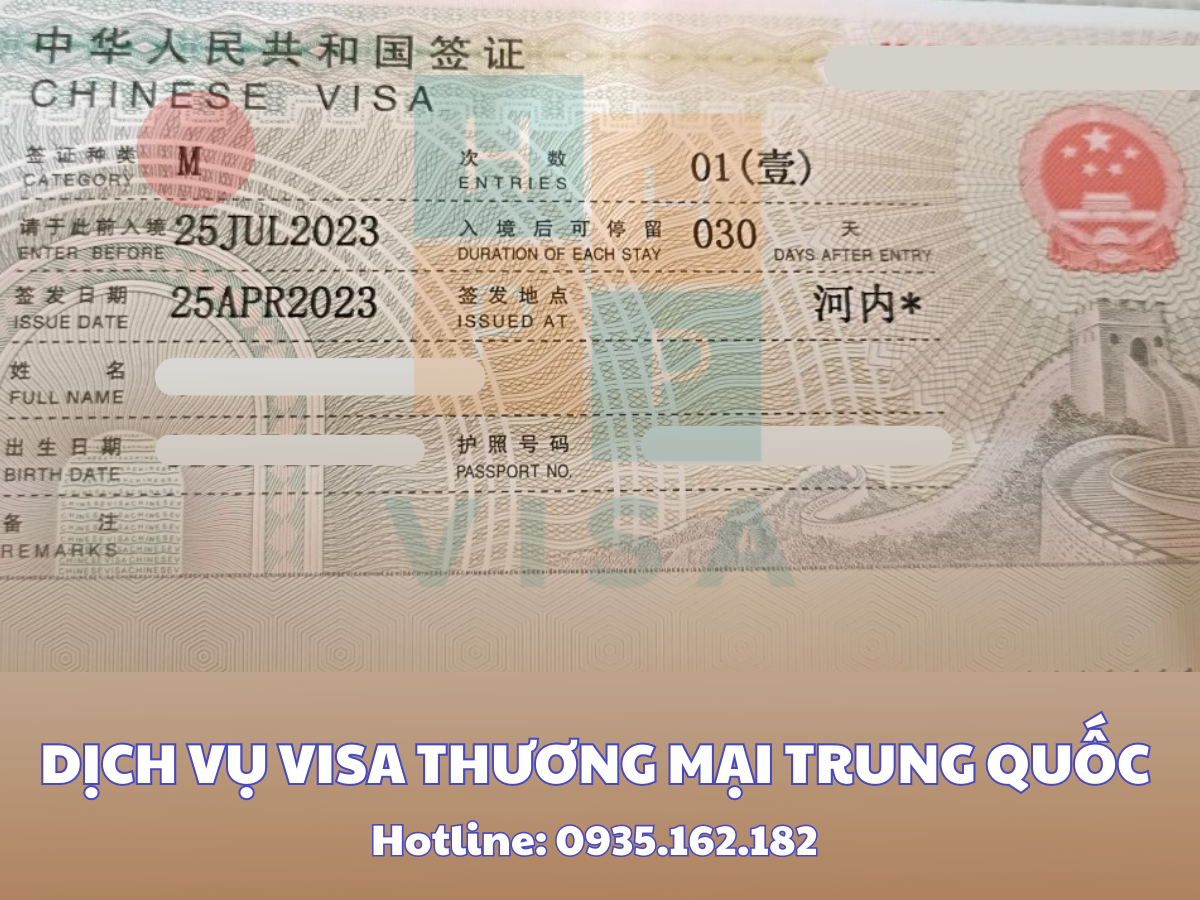 Dịch vụ visa thương mại Trung Quốc 