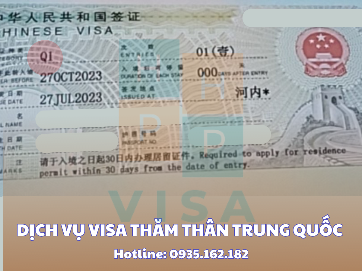 visa thăm thân trung quốc 